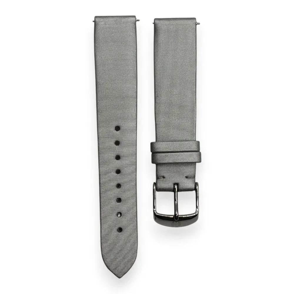 MICHELE 18mm Silver Gray Satin Replacement Watch Strap Rare NWOT with Pouch